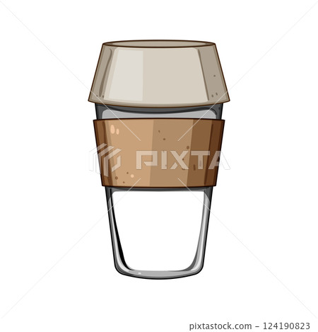 merlot coffee cup reusable cartoon vector illustration 124190823