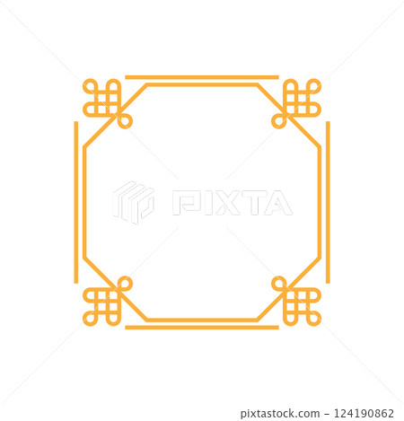 decorative chinese frame border cartoon vector illustration 124190862