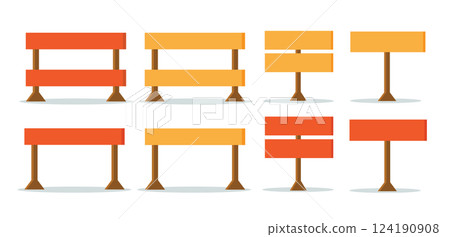 Blank Construction Signs Vector Set 124190908