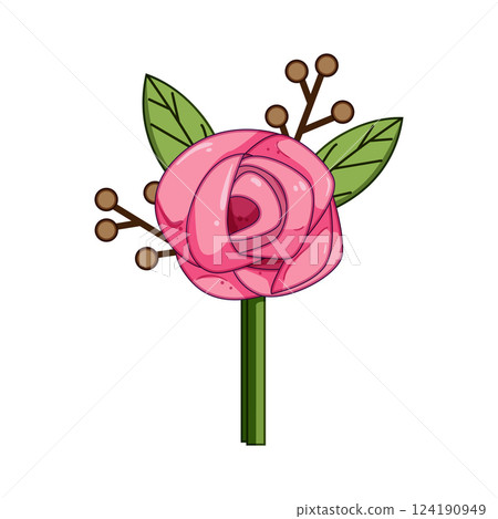 style boutonniere cartoon vector illustration style boutonniere cartoon vector illustration 124190949