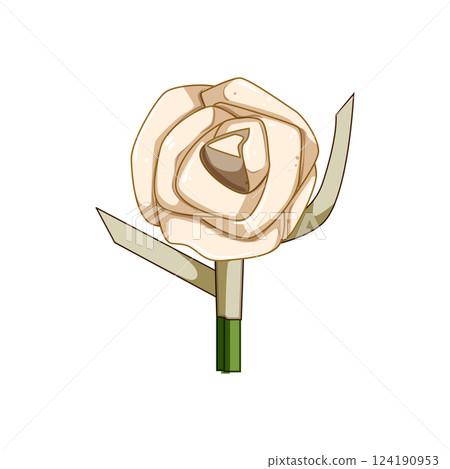 rose boutonniere cartoon vector illustration rose boutonniere cartoon vector illustration 124190953