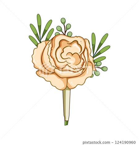 groom boutonniere cartoon vector illustration 124190960