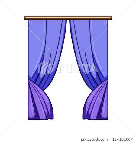 light blackout curtains cartoon vector illustration 124191007