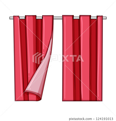 drapes blackout curtains cartoon vector illustration 124191013