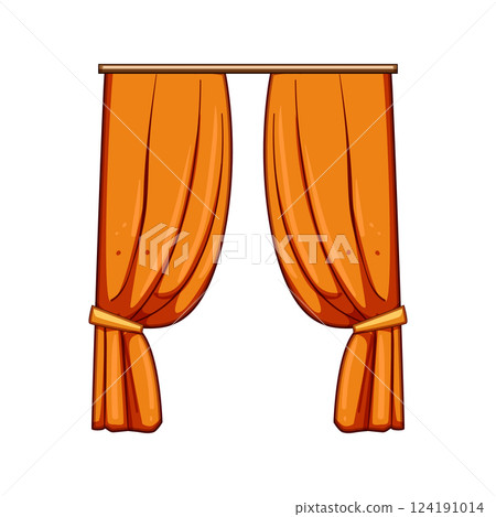 fabric blackout curtains cartoon vector illustration 124191014