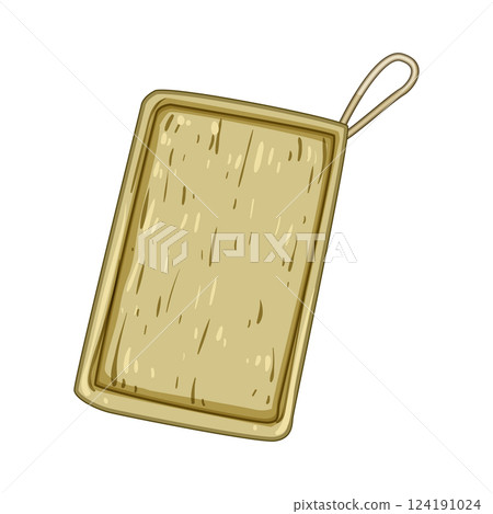 green biodegradable kitchen sponge cartoon vector illustration 124191024