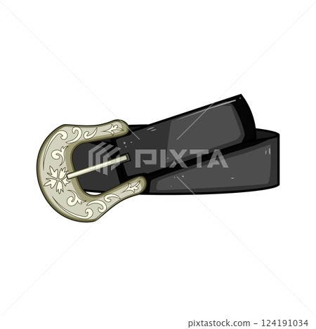 hat belt cowboy cartoon vector illustration 124191034