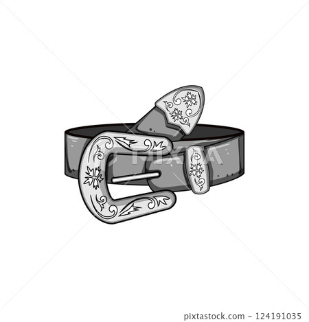 boots belt cowboy cartoon vector illustration 124191035