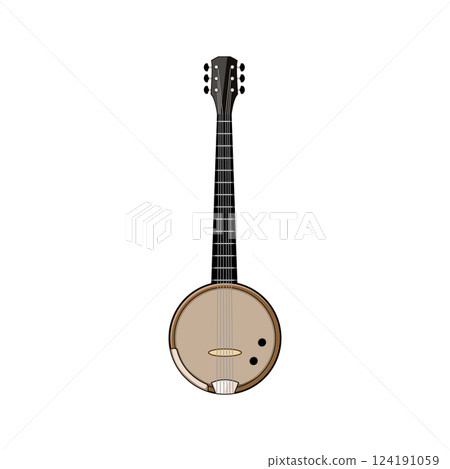 strings banjo cartoon vector illustration 124191059