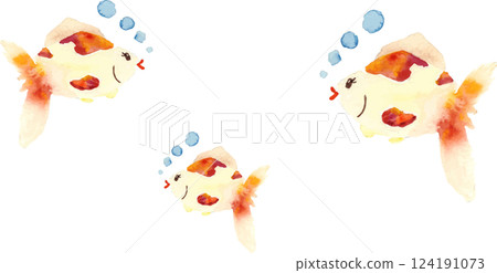 watercolor goldfish 124191073