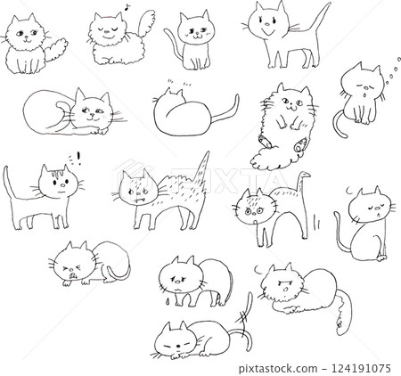 Various facial expressions of cats Various facial expressions of cats 124191075