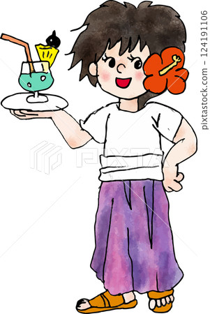 夏威夷度假村服務員女人 夏威夷度假村服務員女人 124191106