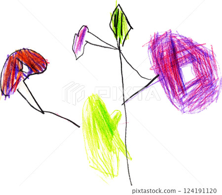 Child's drawing of morning glory Child's drawing of morning glory 124191120