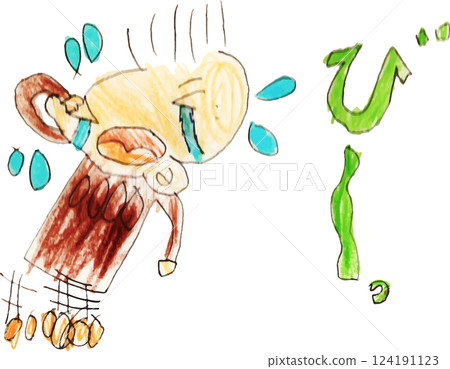 Crying boy drawn by a child Crying boy drawn by a child 124191123