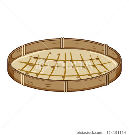 eco bamboo plate cartoon vector illustration eco bamboo plate cartoon vector illustration 124191134