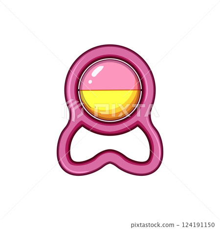 colorful baby rattle cartoon vector illustration 124191150