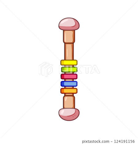 plastic baby rattle cartoon vector illustration 124191156