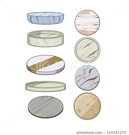 marble coaster set cartoon vector illustration 124191175