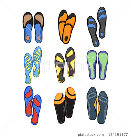 insoles set cartoon vector illustration 124191177
