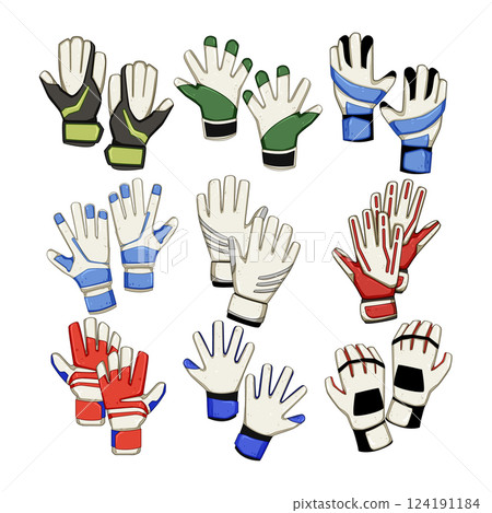 goalkeeper gloves set cartoon vector illustration goalkeeper gloves set cartoon vector illustration 124191184