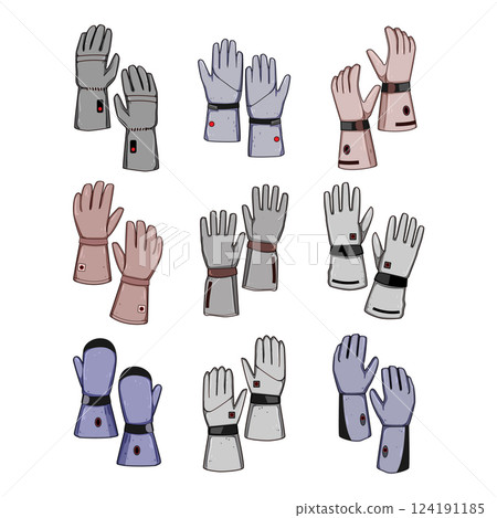 gloves heated set cartoon vector illustration gloves heated set cartoon vector illustration 124191185