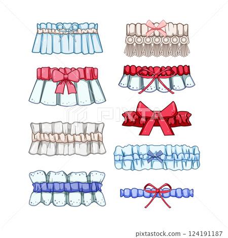 garter wedding set cartoon vector illustration garter wedding set cartoon vector illustration 124191187