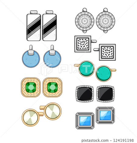 cufflinks set cartoon vector illustration cufflinks set cartoon vector illustration 124191198