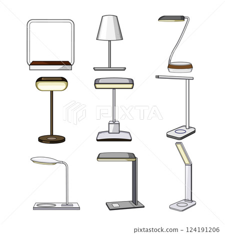 charging lamp wireless set cartoon vector illustration charging lamp wireless set cartoon vector illustration 124191206