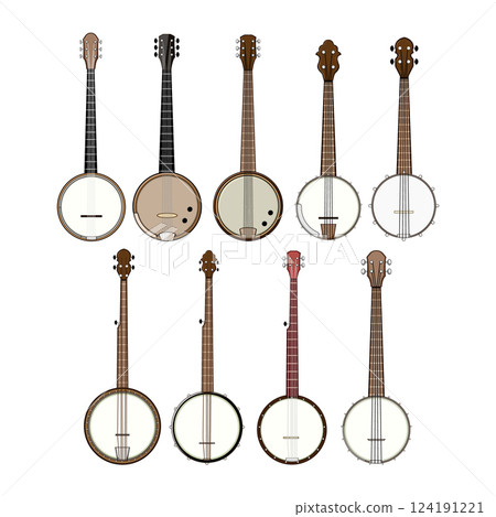 banjo set cartoon vector illustration 124191221