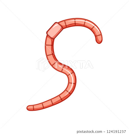 detritivore worm cartoon vector illustration 124191237
