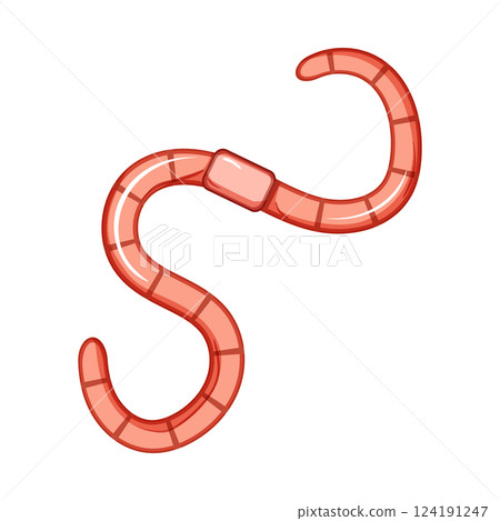 ecosystem worm cartoon vector illustration 124191247