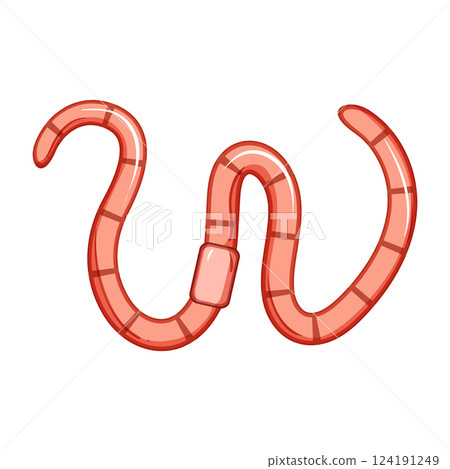 castings worm cartoon vector illustration 124191249