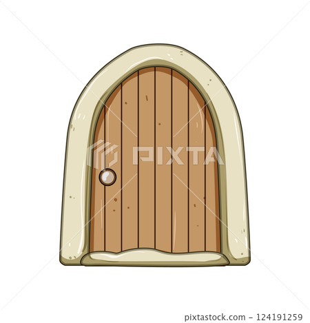 whimsical wooden door fairy tale house cartoon vector illustration whimsical wooden door fairy tale house cartoon vector illustration 124191259