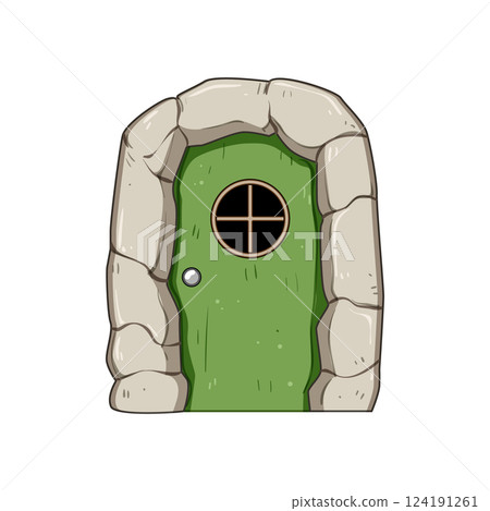 magic wooden door fairy tale house cartoon vector illustration magic wooden door fairy tale house cartoon vector illustration 124191261