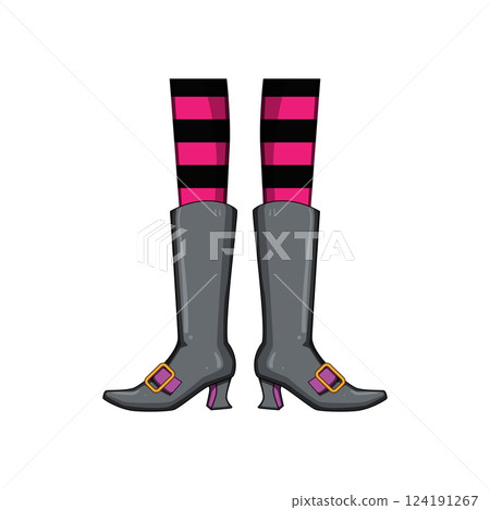 magic witch legs cartoon vector illustration 124191267