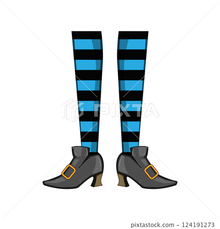 costume witch legs cartoon vector illustration 124191273