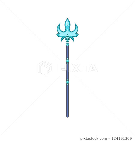 ocean trident magic cartoon vector illustration 124191309