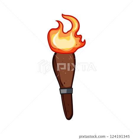 inferno torch fire cartoon vector illustration 124191345