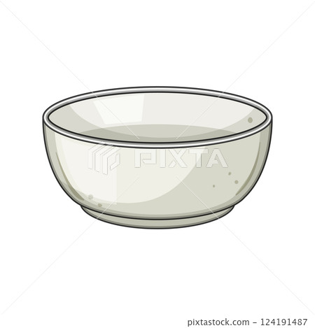 waterproof sauce dipping bowl cartoon vector illustration 124191487