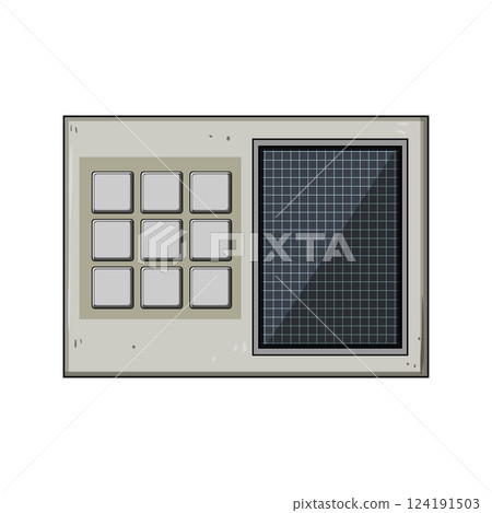 bowl retro control panel cartoon vector illustration 124191503