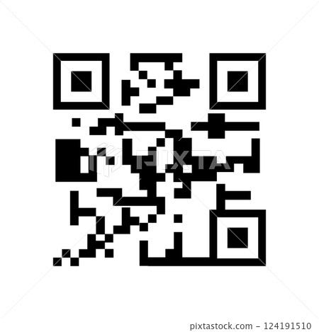 buttons qr code label cartoon vector illustration 124191510