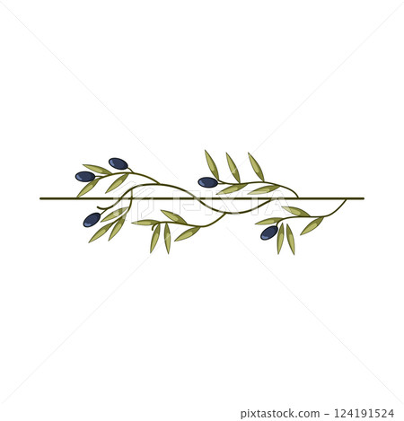 antipasto olive border divider cartoon vector illustration 124191524