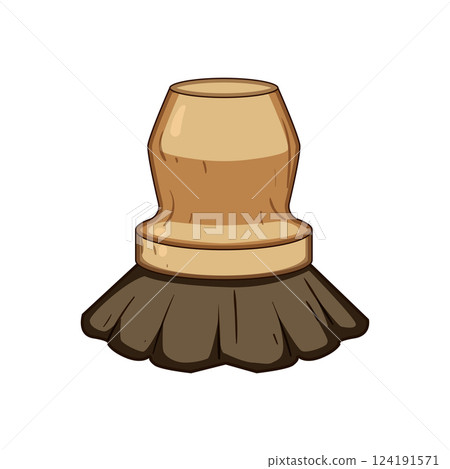 round mushroom brush cartoon vector illustration 124191571
