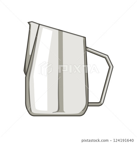 latte milk frothing pitcher cartoon vector illustration 124191640