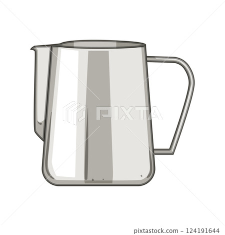 pour milk frothing pitcher cartoon vector illustration 124191644