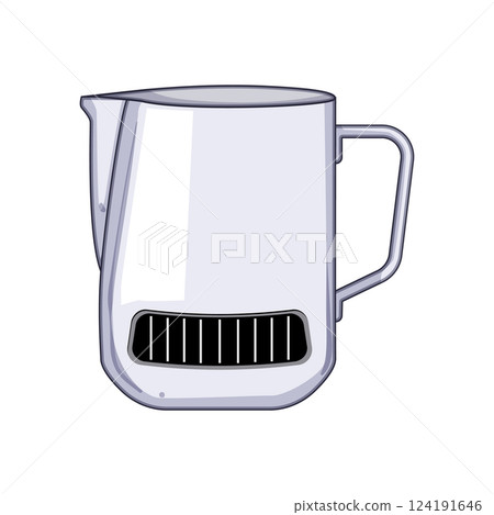 foam milk frothing pitcher cartoon vector illustration 124191646