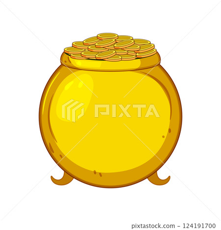 legend leprechaun gold pot cartoon vector illustration 124191700