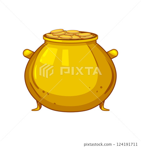 mischief leprechaun gold pot cartoon vector illustration 124191711