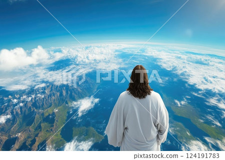 Christ Looking Over the Earth Christ Looking Over the Earth 124191783