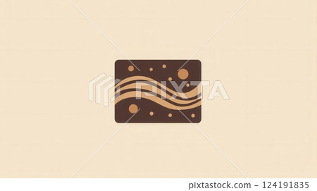 Logo showcases a flat chocolate bar with elegant wave patterns and dots, emphasizing a rich and inviting aesthetic suitable for branding. Logo showcases a flat chocolate bar with elegant wave patterns and dots, emphasizing a rich and inviting aesthetic suitable for branding. 124191835